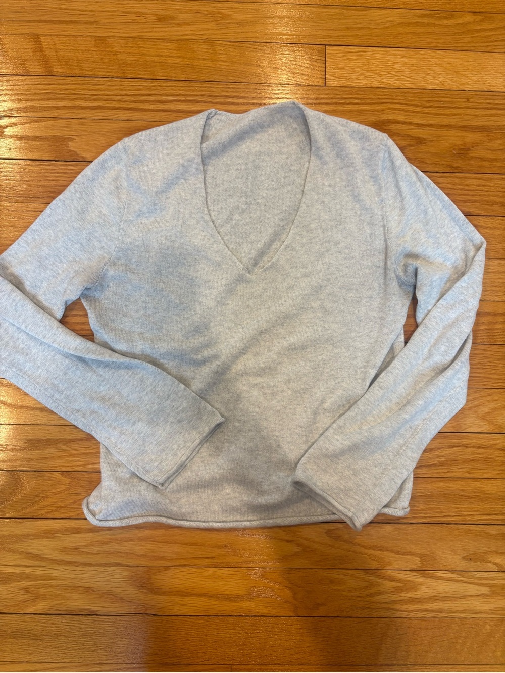 Brandy Melville Light Gray V-Neck Sweater
